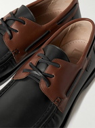 LOEWE - Campo Colour-Block Leather Boat Shoes - Brown