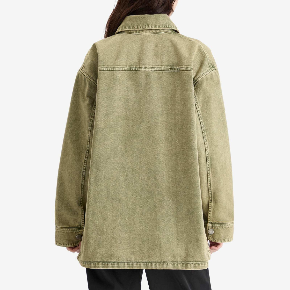 AMI Paris Women's ADC Denim Overshirt in Laurel
