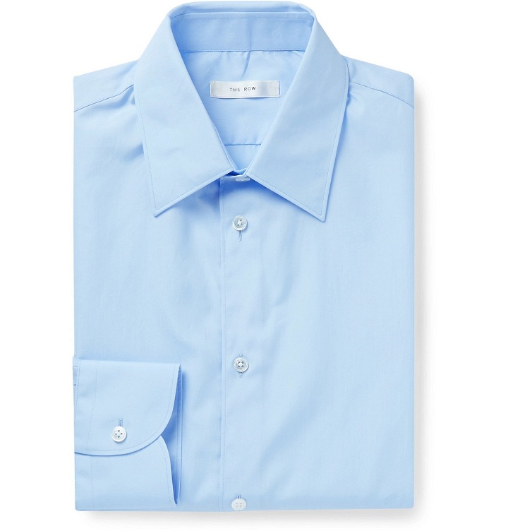 Photo: The Row - Jasper Cotton-Poplin Shirt - Blue