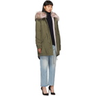 Mr and Mrs Italy Green Fur Midi Jazzy Parka