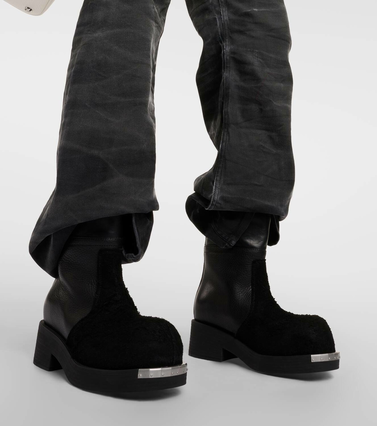 【関税込み】Ankle Boots - MM6 Maison Margiela - Leather - Bl MM6 Maison Margiela Leather and suede ankle boots MM6 Maison