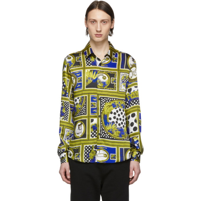 Photo: Versus Green and Multicolor Heritage Border Print Shirt