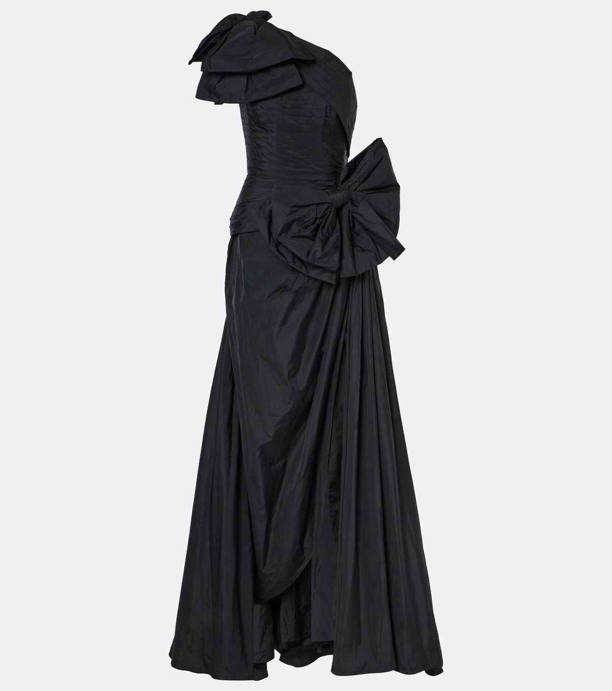 Elie Saab Bow-detail one-shoulder taffeta gown