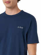 MC2 Saint Barth Man Blue Cotton Jersey T-shirt Dover With St. Barth Embroidery