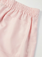 UMIT BENAN B - Julian Straight-Leg Silk-Satin Drawstring Shorts - Pink