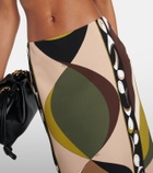 Pucci Printed back-slit maxi skirt