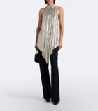 Stella McCartney Asymmetric open-back chainmail top
