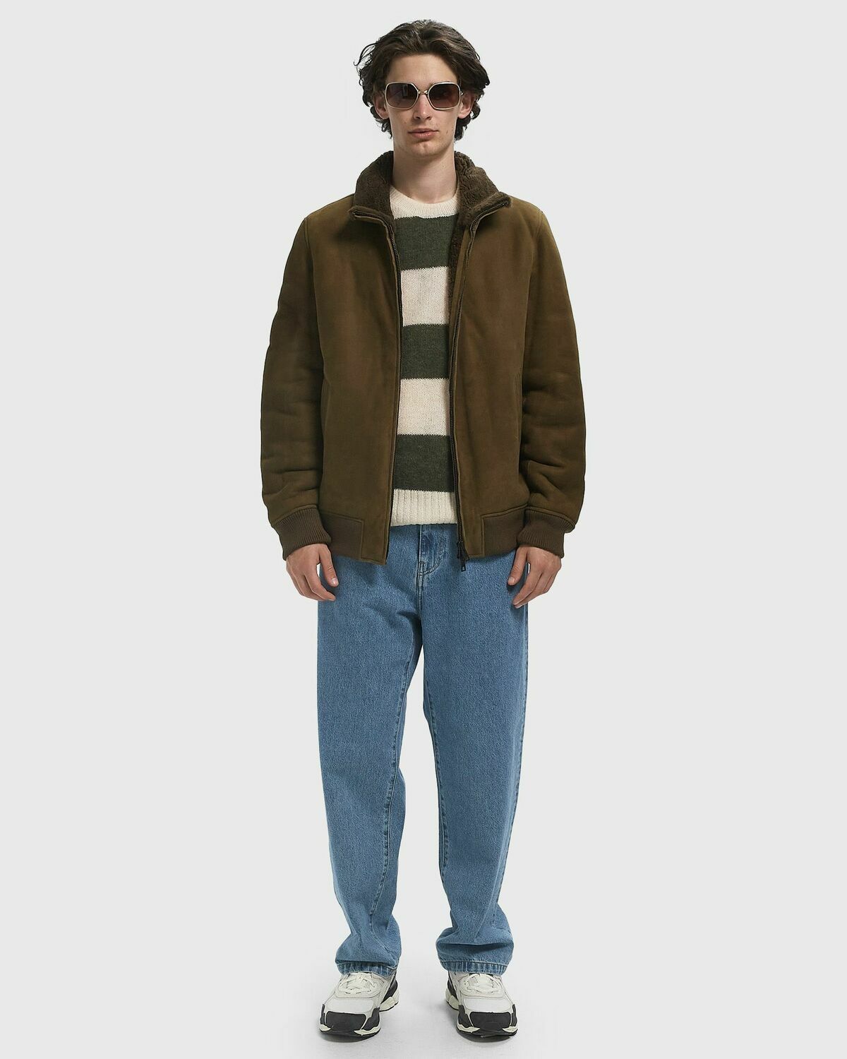 CLOSED SHEARLING JACKET Green Mens Bomber Jacket
