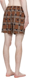 Burberry Brown Vintage Check Swim Shorts