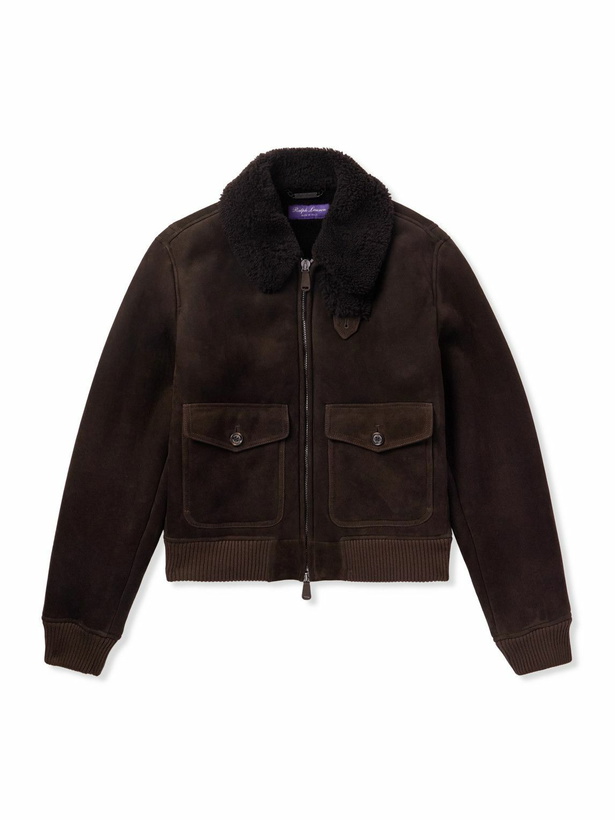 Photo: Ralph Lauren Purple label - Welles Shearling Bomber Jacket - Brown