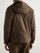 Portal - Level Alpha Logo-Print Fleece-Trimmed Recycled-Shell Jacket - Brown