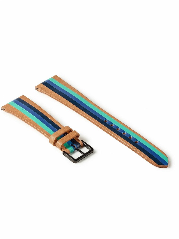 Photo: laCalifornienne - Aquatica Striped Leather Watch Strap - Blue