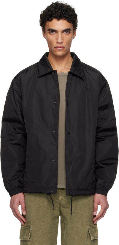 Photo: Reigning Champ Black ECONYL Satin Nylon Coach's Jacket
