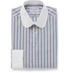 Kingsman - Turnbull & Asser Slim-Fit Penny-Collar Striped Herringbone Cotton Shirt - Multi