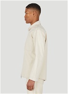 Men's Denim Zipper Jacket in White