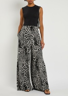 Norma Kamali Mens Pleat Leopard-print Stretch-jersey Trousers