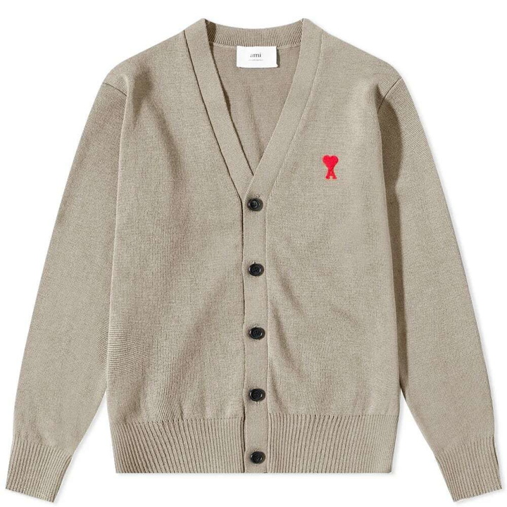Photo: AMI Men's Small A Heart Cardigan in Beige