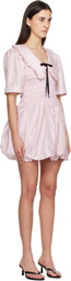 GANNI Pink Check Smock Minidress