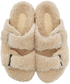 Alexander McQueen Off-White Shearling Sandals
