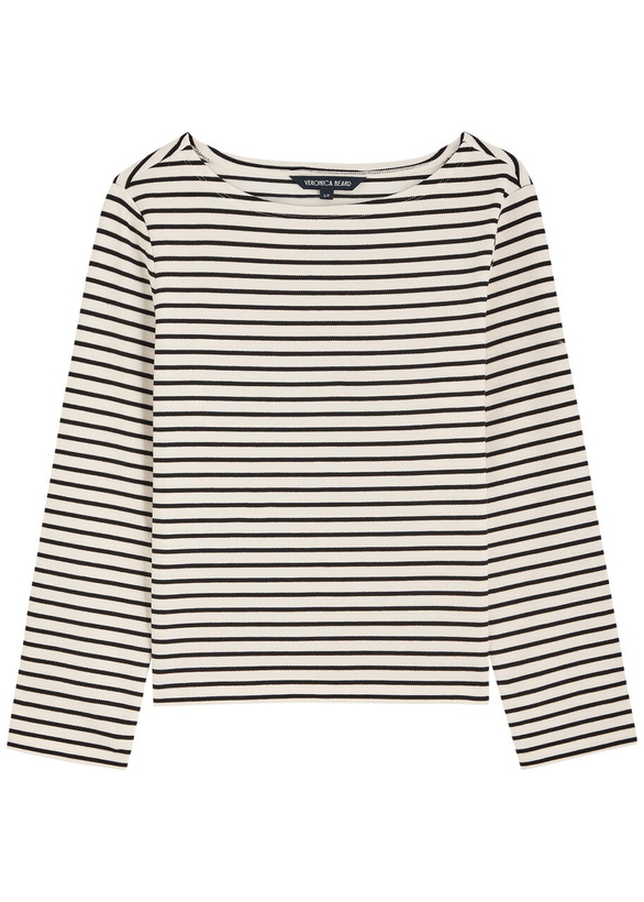 Photo: Veronica Beard Hovey Striped Knit top White And Black