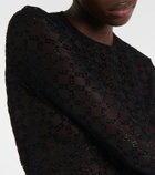 Givenchy Monogram 72 Glitter sheer mesh bodysuit