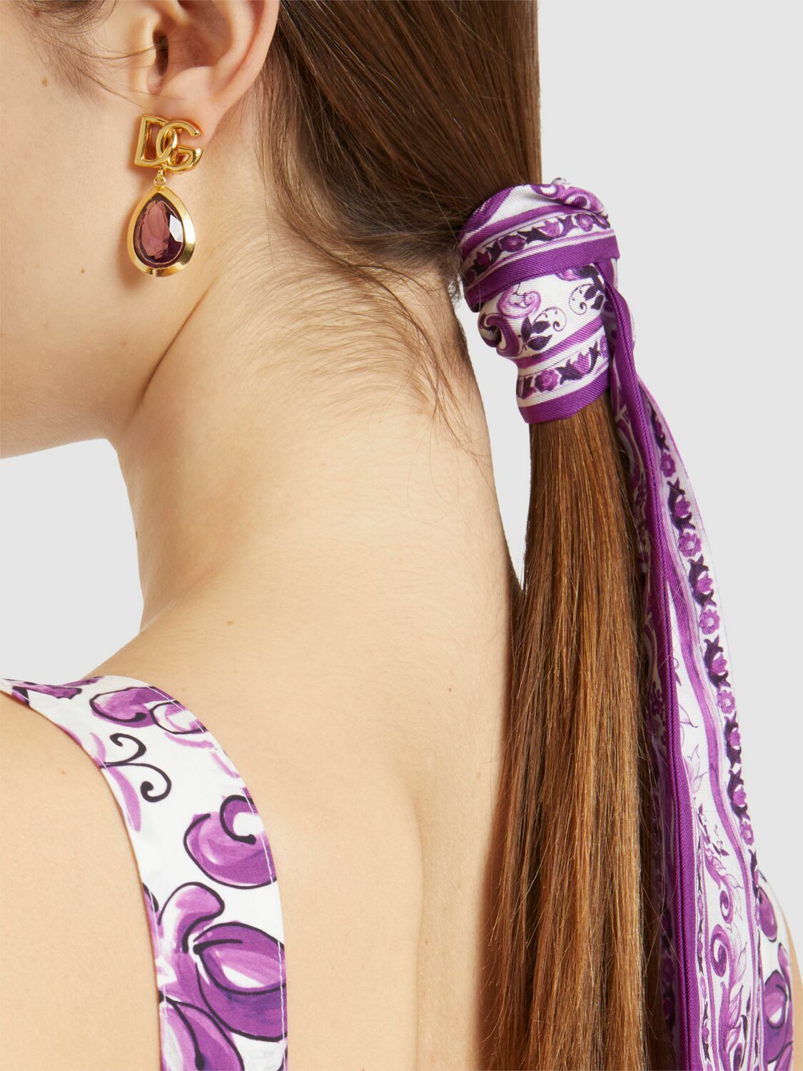 DOLCE & GABBANA Logo Stone Clip-on Earrings