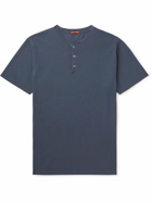 Barena - Cotton-Jersey Henley T-Shirt - Blue