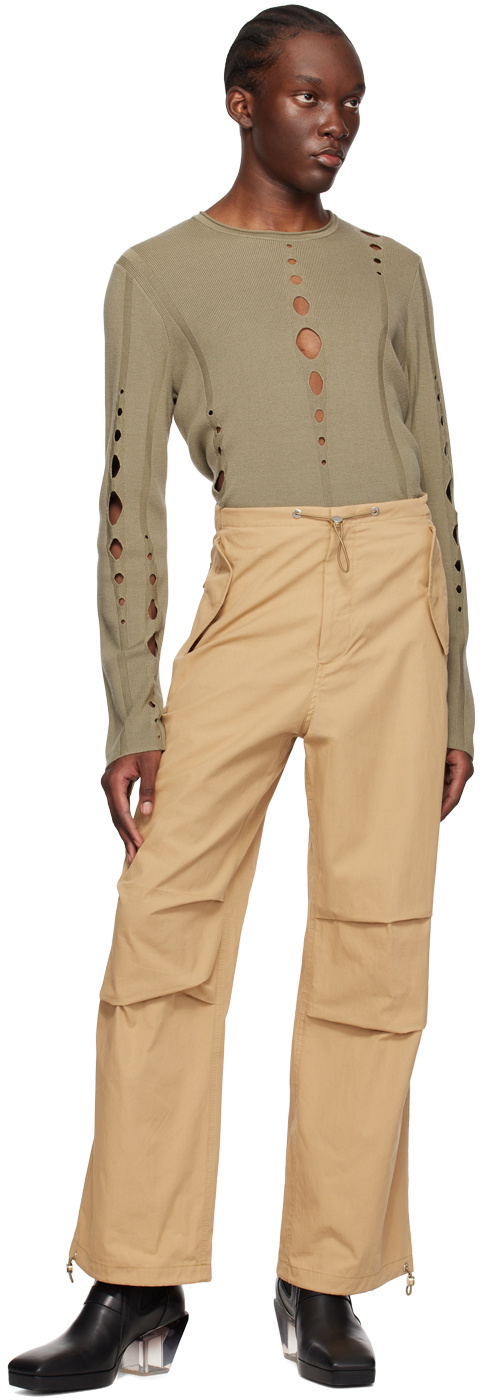 Dion Lee Khaki Snake Diamond Sweater