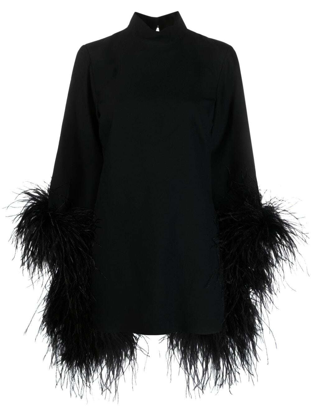 TALLER MARMO - Mini Del Rio Feather Trimmed Sleeves Dress Taller Marmo