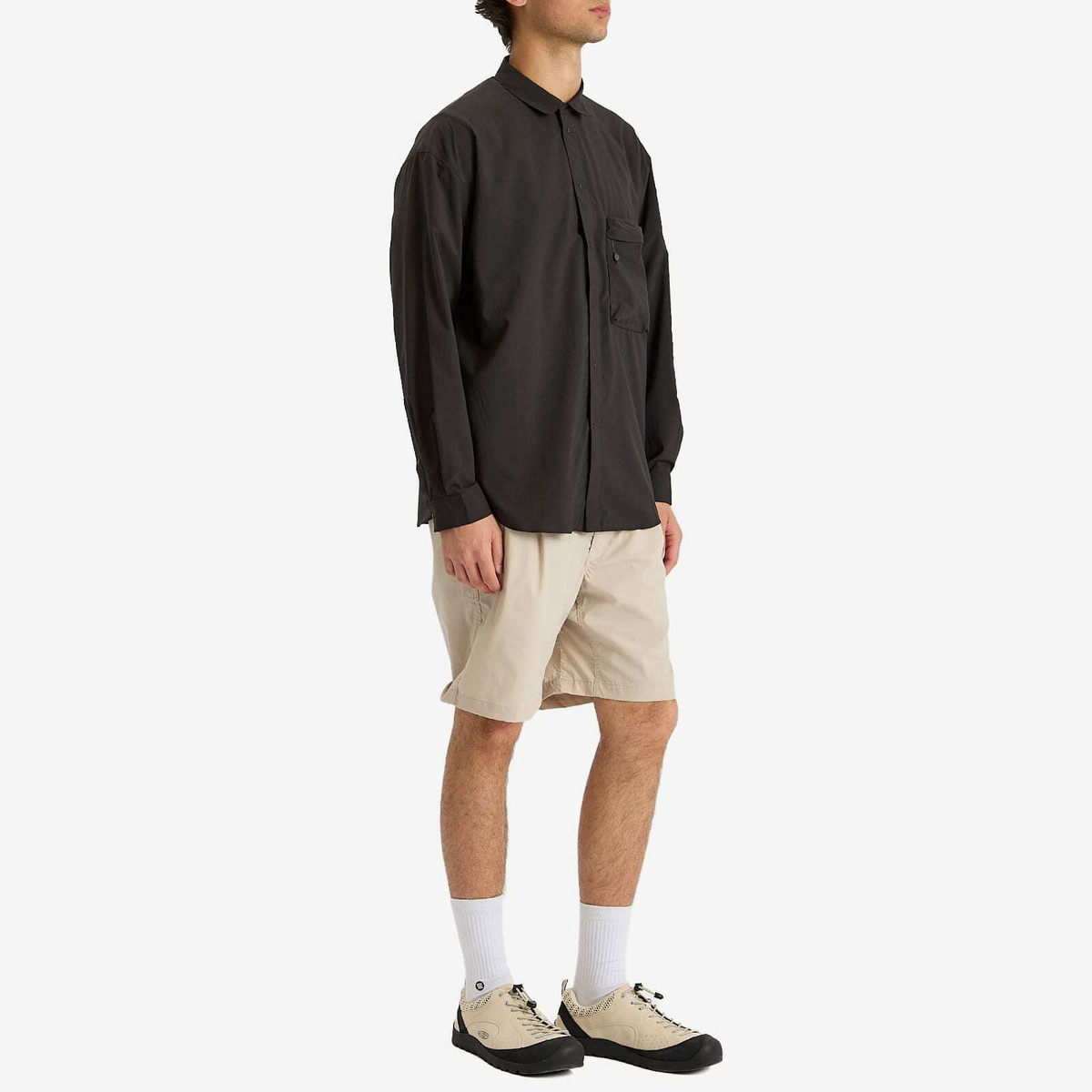 NANGA Men's Hinoc Ripstop Utility Shorts in Light Grey