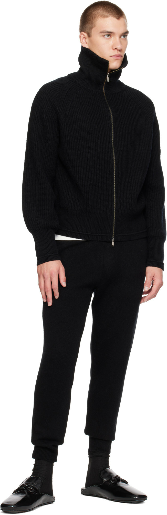 Entire Studios Black Blimp Full Zip Sweater
