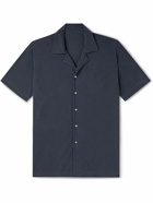 Stòffa - Camp-Collar Cotton-Piqué Shirt - Blue