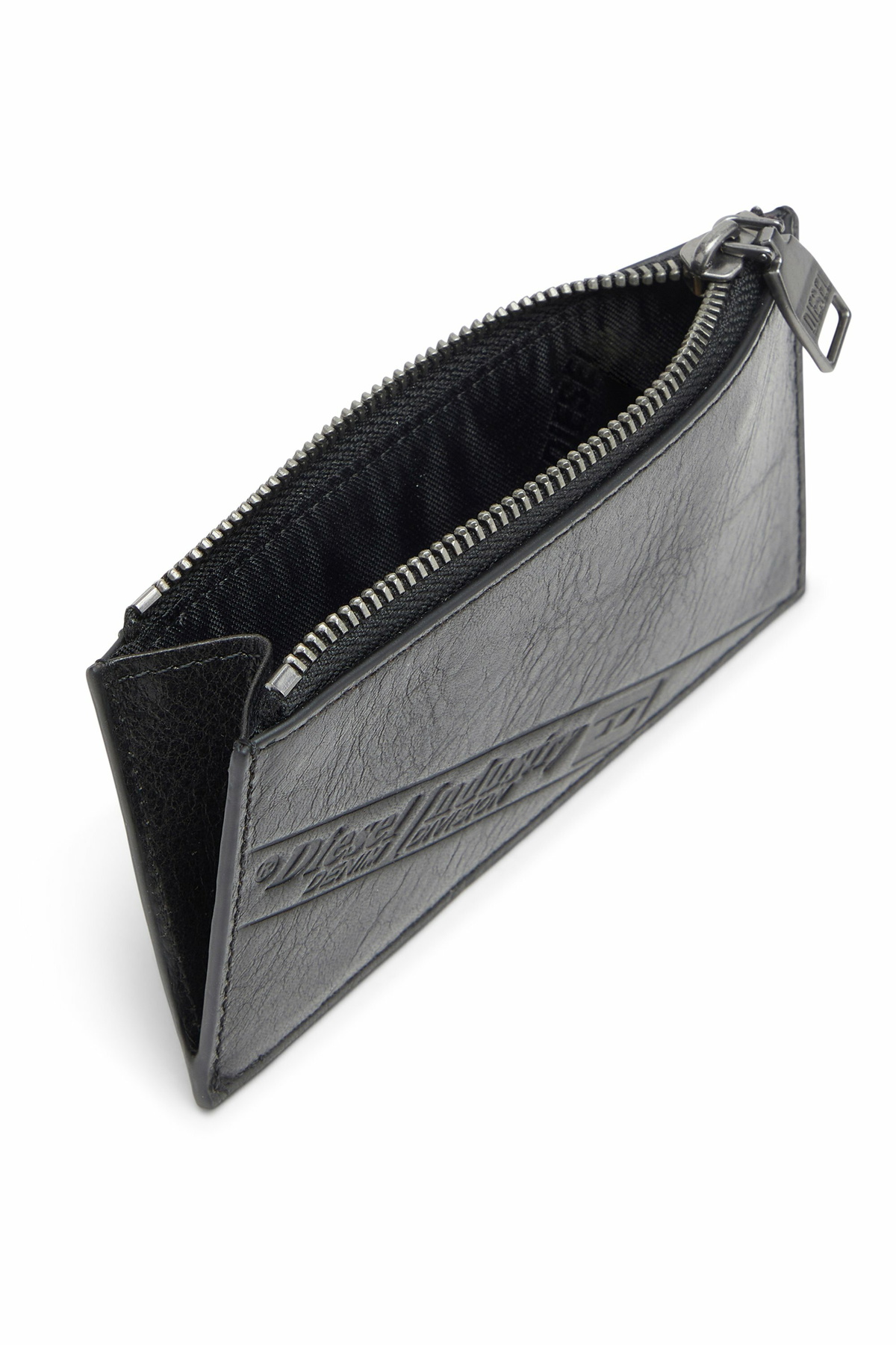 Diesel Leather card holder with zip closure - Card cases Mens in Black