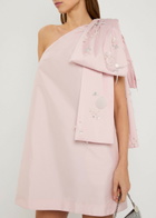 Bernadette Winnie Bow-embellished Taffeta Mini Dress Light Pink