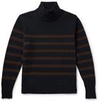 Universal Works - Striped Wool-Blend Rollneck Sweater - Blue