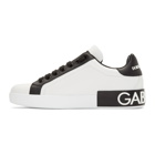 Dolce and Gabbana White Paint Portofino Sneakers