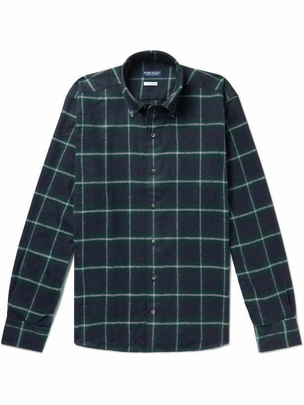 Photo: Peter Millar - Button-Down Collar Checked Cotton-Flannel Shirt - Green