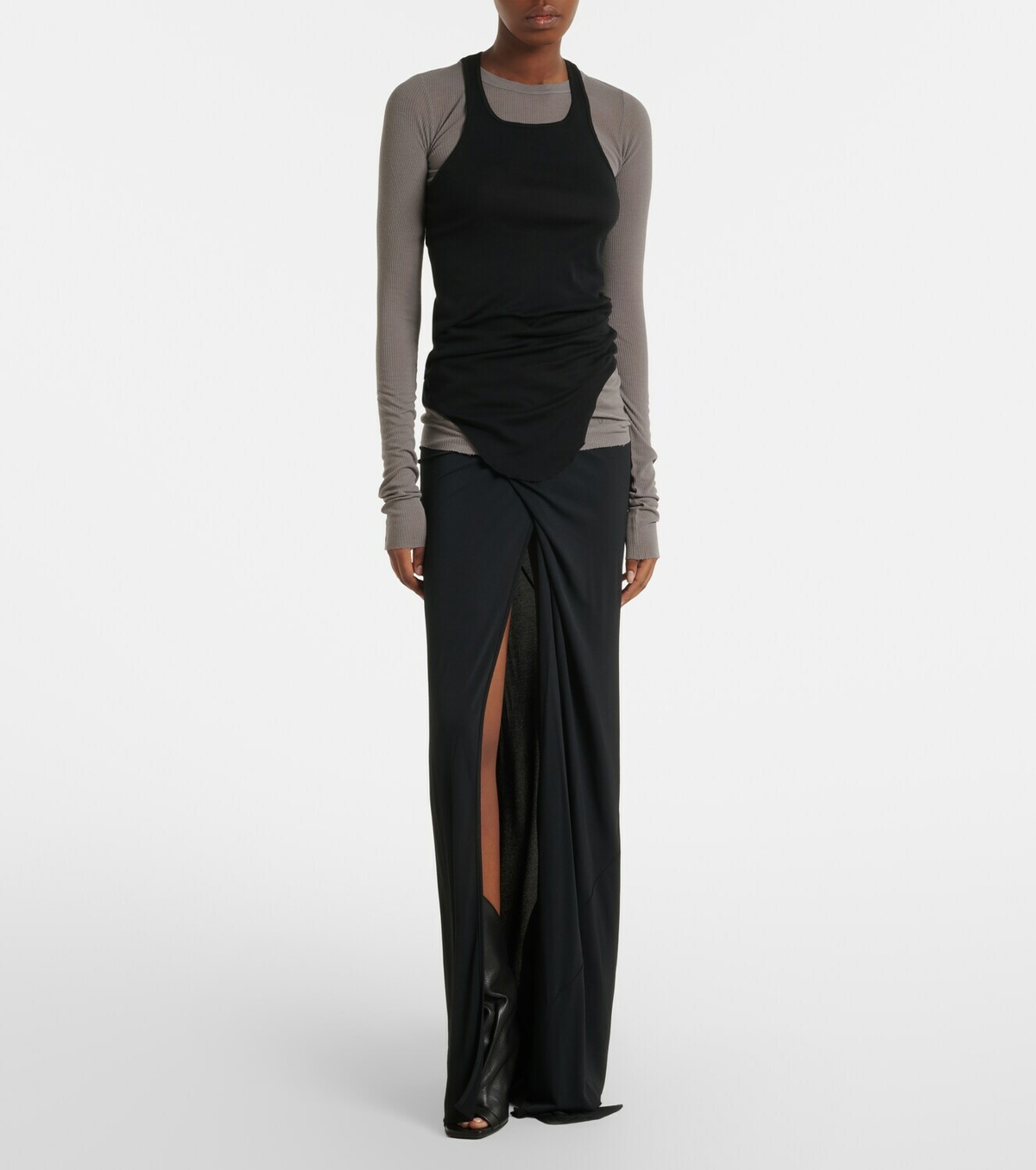Rick Owens Ribbed-knit cotton tank top