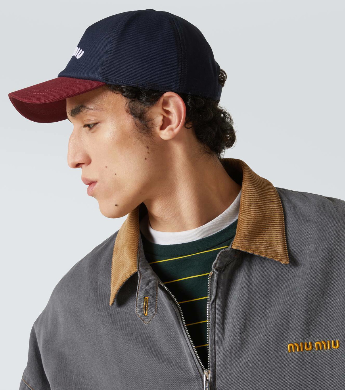 Miu Miu Logo cotton drill baseball cap