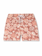 Frescobol Carioca - Straight-Leg Mid-Length Printed Recycled Swim Shorts - Orange