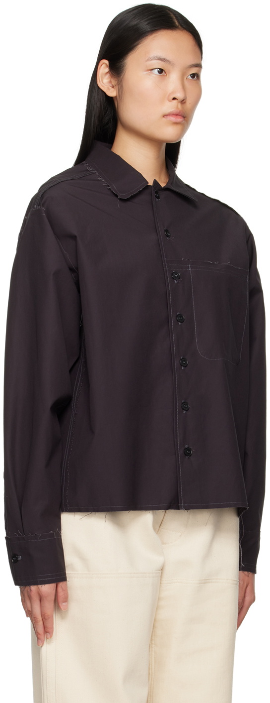 AIREI Black Deconstructed Shirt