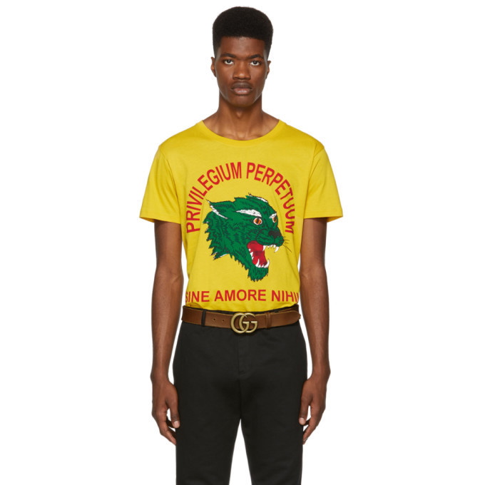 Photo: Gucci Yellow Privilegium Perfectuum Panther T-Shirt