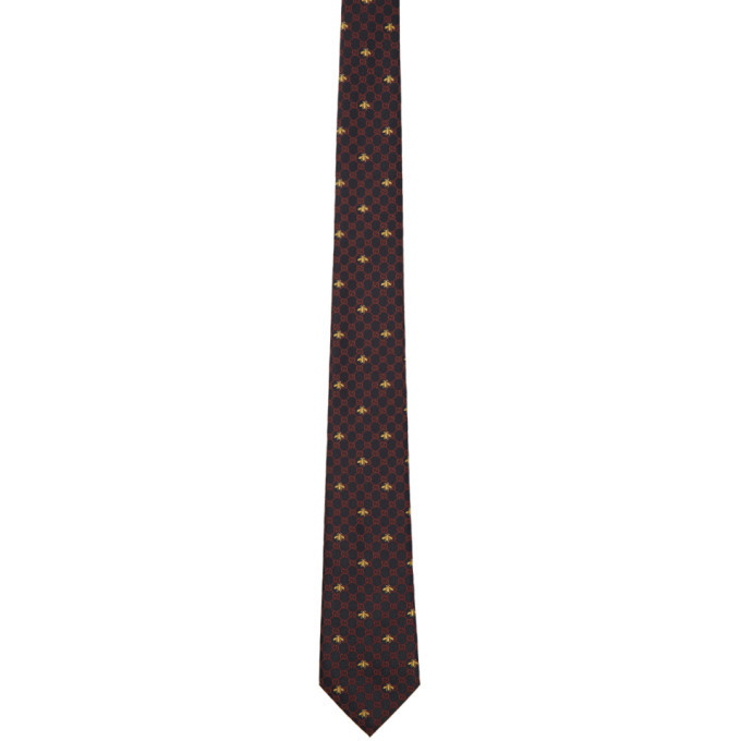 Photo: Gucci Navy Silk GG Bees Tie