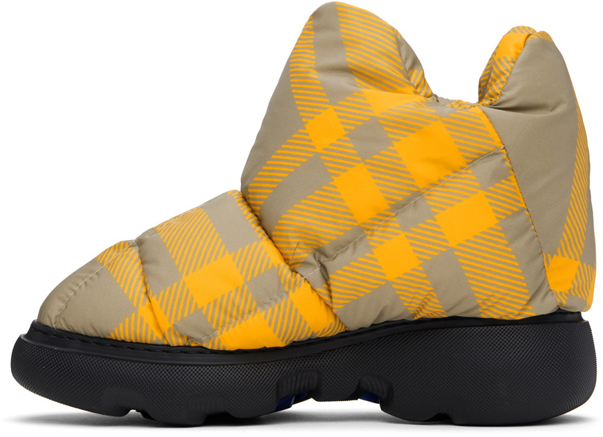 Burberry Yellow Check Pillow Boots Burberry