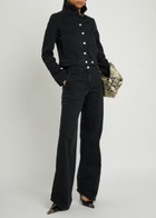 Courrèges Hammer Logo-embroidered Wide-leg Jeans Black
