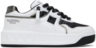 Valentino Garavani White & Black One Stud XL Low-Top Sneakers
