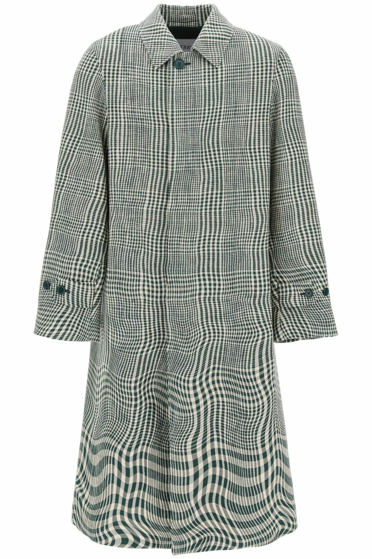 SALE【BURBERRY】Grey☆シルク混 ロング Houndstooth Car コート SALE【BURBERRY】Grey☆シルク混 ロング Houndstooth Car コート