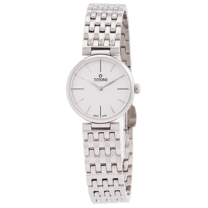 Photo: Titoni Slenderline Quartz Silver Dial Ladies Watch TQ-42718-S-606