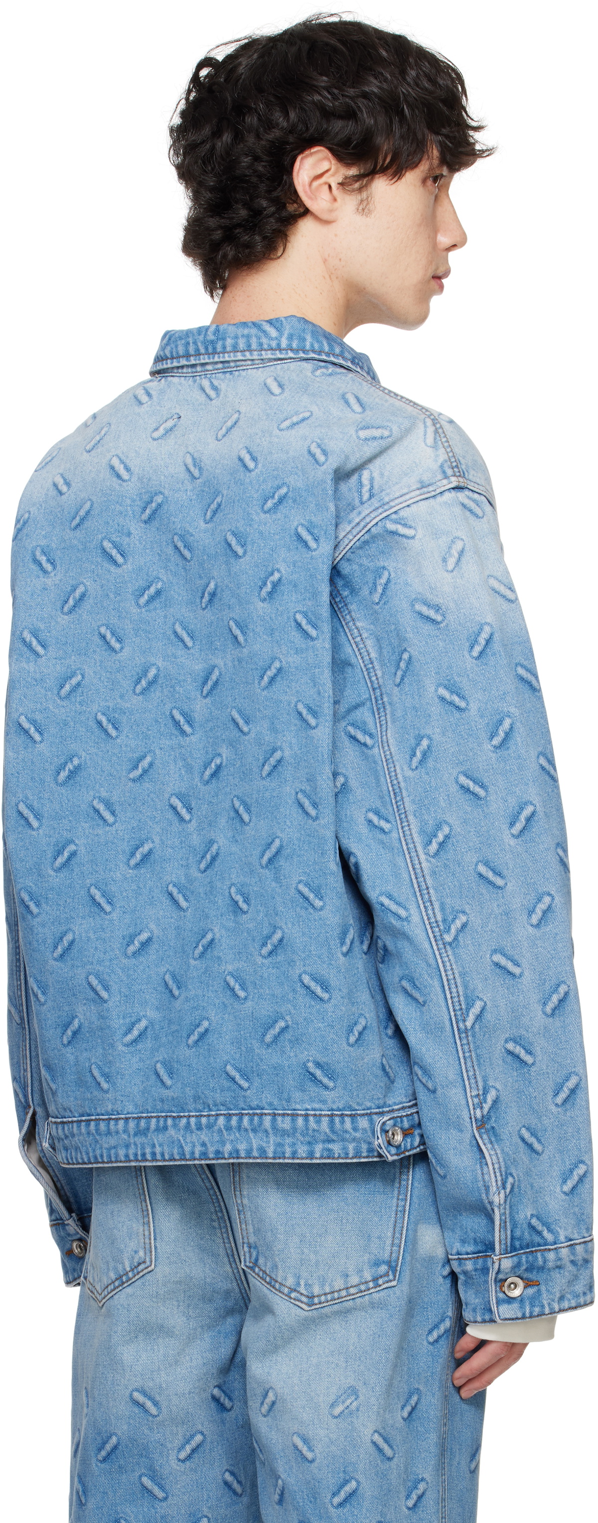 Who Decides War Blue Thread Plate Denim Jacket