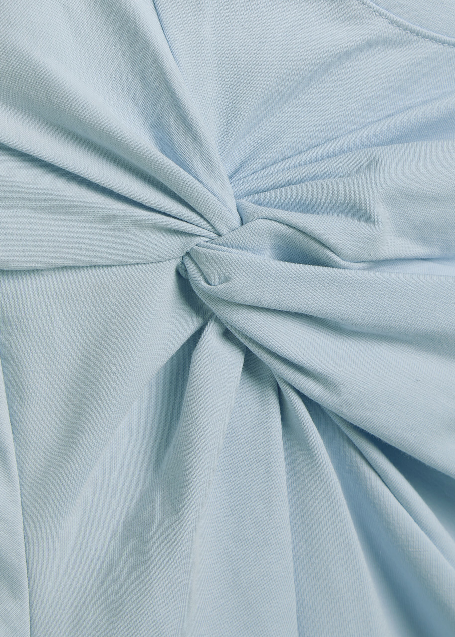 Good American Twist-effect Stretch-cotton T-shirt Light Blue